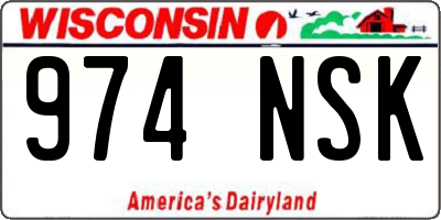 WI license plate 974NSK