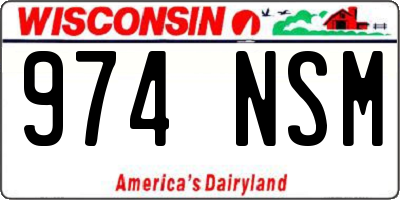 WI license plate 974NSM