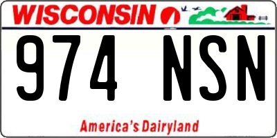 WI license plate 974NSN