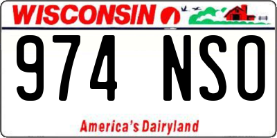 WI license plate 974NSO