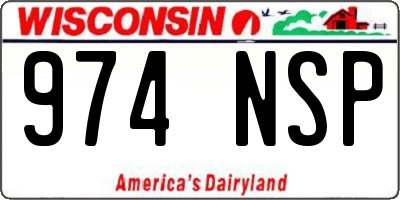 WI license plate 974NSP
