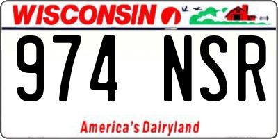WI license plate 974NSR