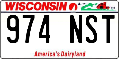 WI license plate 974NST