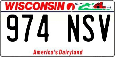 WI license plate 974NSV