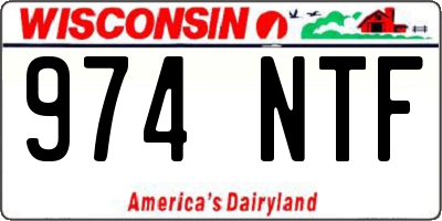 WI license plate 974NTF