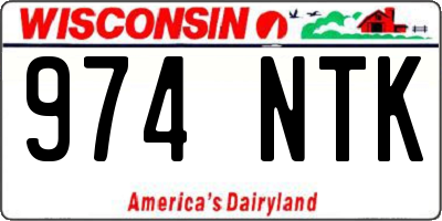 WI license plate 974NTK