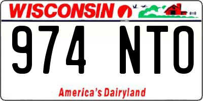 WI license plate 974NTO