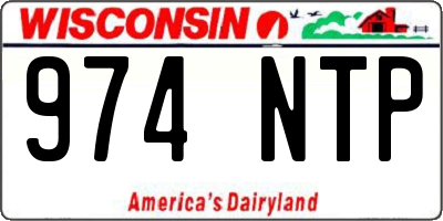 WI license plate 974NTP