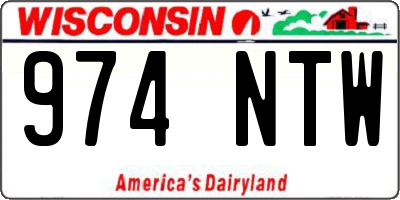 WI license plate 974NTW