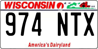 WI license plate 974NTX