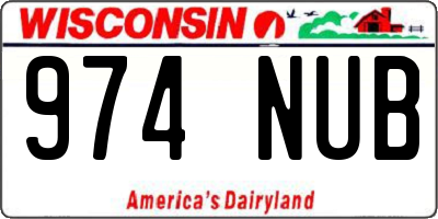 WI license plate 974NUB