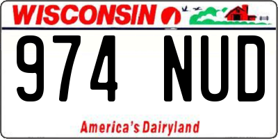 WI license plate 974NUD
