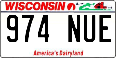 WI license plate 974NUE