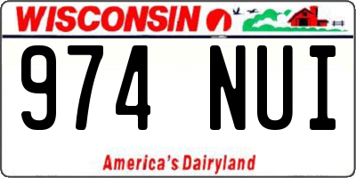 WI license plate 974NUI