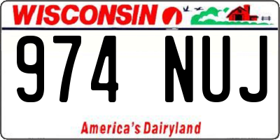 WI license plate 974NUJ