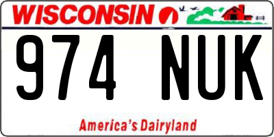 WI license plate 974NUK