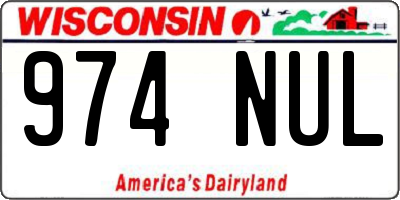 WI license plate 974NUL