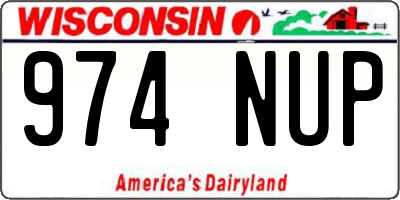 WI license plate 974NUP