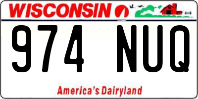 WI license plate 974NUQ