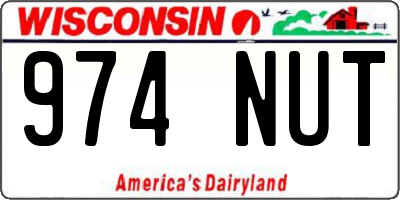 WI license plate 974NUT