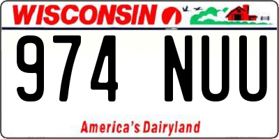 WI license plate 974NUU