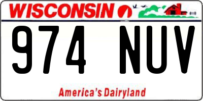 WI license plate 974NUV