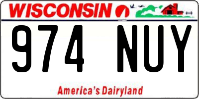 WI license plate 974NUY