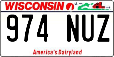 WI license plate 974NUZ