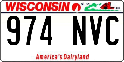 WI license plate 974NVC