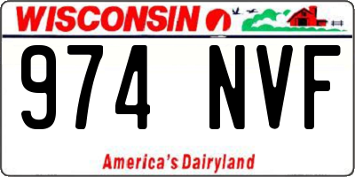 WI license plate 974NVF