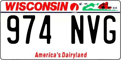 WI license plate 974NVG