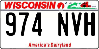 WI license plate 974NVH