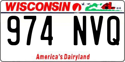 WI license plate 974NVQ