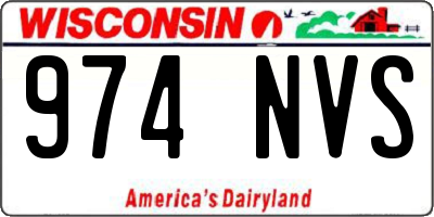 WI license plate 974NVS