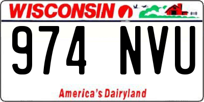 WI license plate 974NVU