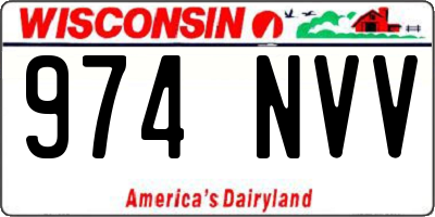 WI license plate 974NVV