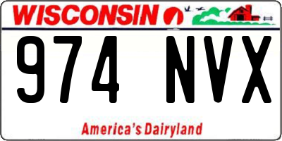 WI license plate 974NVX