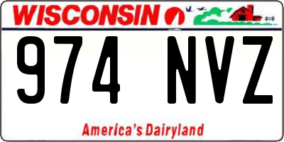 WI license plate 974NVZ