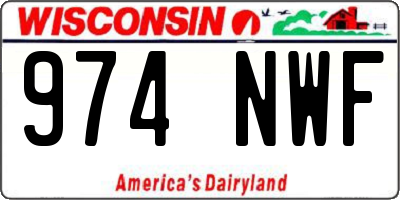 WI license plate 974NWF