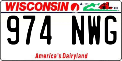 WI license plate 974NWG