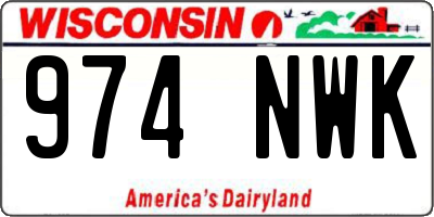 WI license plate 974NWK