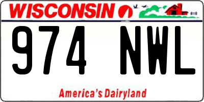 WI license plate 974NWL
