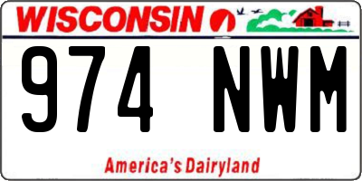 WI license plate 974NWM