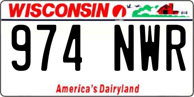 WI license plate 974NWR