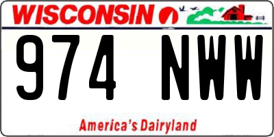 WI license plate 974NWW