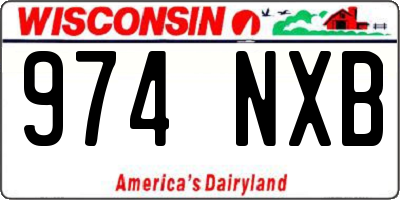 WI license plate 974NXB