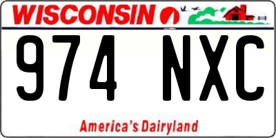 WI license plate 974NXC