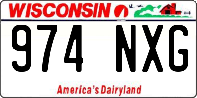 WI license plate 974NXG