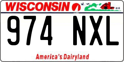 WI license plate 974NXL