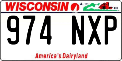 WI license plate 974NXP